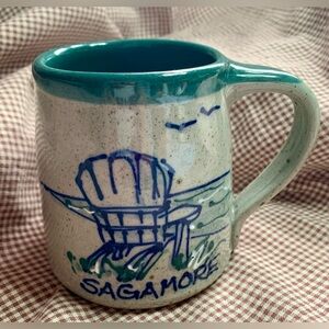 Great Bay Pottery Coffee Soup Tea Mug Sagamore 2001 20 ounces Beach Chair Ocean